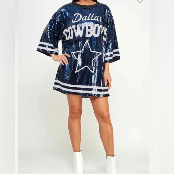 NWT- GO COWBOYS! SEQUIN GAME DAY DRESS! - Picture 5 of 7